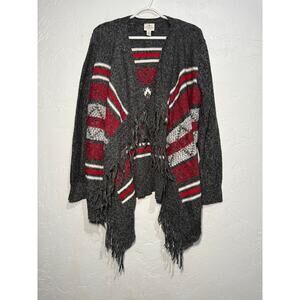 St Johns Bay fringe aztec‎ cardigan womens XXL southwestern cowgirlcore country